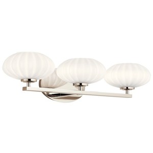 KK55025PN Pim 3 Bulb Bathroom Lighting - Polished Nickel