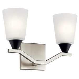 KK55028NI Skagos 2 Bulb Bathroom Lighting - Brushed Nickel