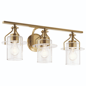 KK55079NBR Everett 3 Bulb Bathroom Lighting - Brushed Brass