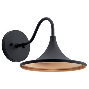 KK59028BKTLED Elias Entrance Outdoor Wall Light - Textured Black