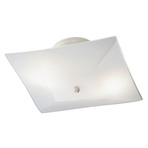 KK7260WH Utilitarian Flush Mount Ceiling Light - White