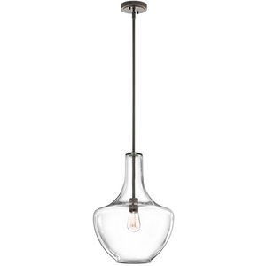 KK42046OZCS Everly Entrance / Foyer Pendant Light - Olde Bronze-Clear Seeded