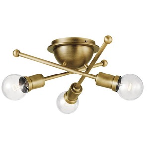 KK43196NBR Armstrong Flush Mount Ceiling Light - Natural Brass