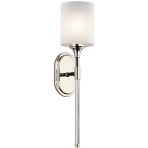 KK43427PN Theo 1 Bulb Wall Sconce - Polished Nickel