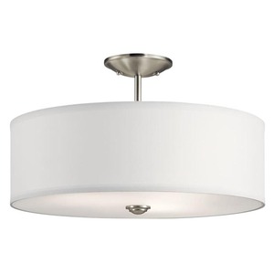 KK43692NI Shailene Semi Flush Mount Ceiling Light - Brushed Nickel