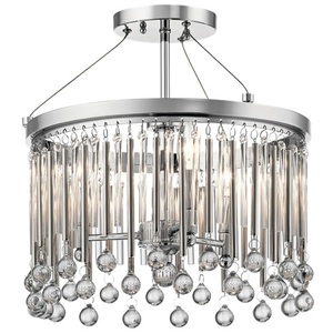 KK43726CH Piper Semi Flush Mount Ceiling Light - Chrome