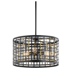 KK44075BK Aldergate Drum Pendant Pendant Light - Black