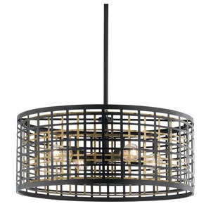 KK44076BK Aldergate Drum Pendant Pendant Light - Black