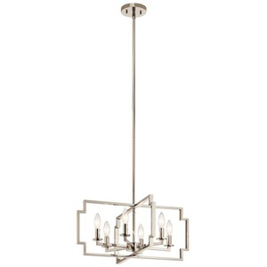 KK44128PN Downtown Deco Mid Sized Chandelier Chandelier - Polished Nickel