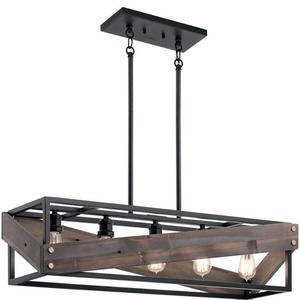 KK44222BK Fulton Cross Linear Pendant Pendant Light - Black