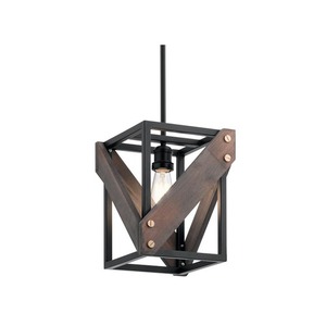 KK44223BK Fulton Cross Down Light Pendant Light - Black