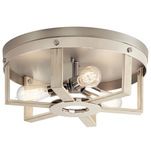 KK44293WWW Peyton Flush Mount Ceiling Light - White Washed Wood