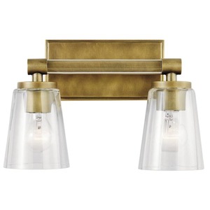 KK45867NBR Audrea 2 Bulb Bathroom Lighting - Natural Brass