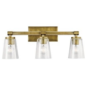 KK45868NBR Audrea 3 Bulb Bathroom Lighting - Natural Brass