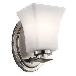 KK45896NI Clare 1 Bulb Wall Sconce - Brushed Nickel