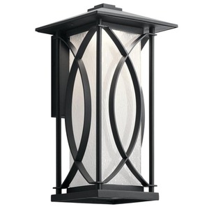 KK49974BKTLED Ashbern Entrance Outdoor Wall Light - Textured Black