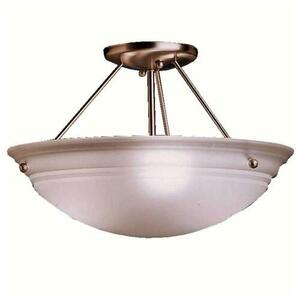 KK3122NI Cove Molding Top Glass Semi Flush Mount Ceiling Light - Brushed Nickel / Satin Etched