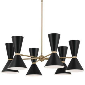 KK52566CPZBK Phix Large Foyer Chandelier Chandelier - Champagne Bronze / Black