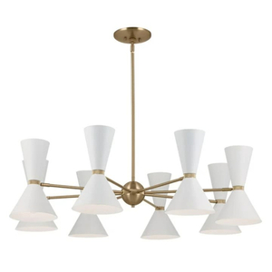 KK52567CPZWH Phix Large Foyer Chandelier Chandelier - Champagne Bronze / White