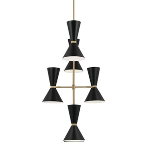 KK52568CPZBK Phix Mini Chandelier - Champagne Bronze / Black