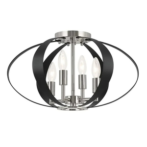 KK52588PN Cecil Flush Mount Ceiling Light - Polished Nickel