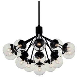 KK52702BKCLR Silvarious Large Foyer Chandelier Chandelier - Black