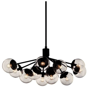 KK52703BKCLR Silvarious Large Foyer Chandelier Chandelier - Black