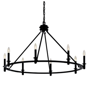 KK52706BK Carrick Large Foyer Chandelier Chandelier - Black