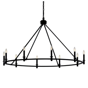 KK52707BK Carrick Large Foyer Chandelier Chandelier - Black