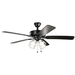 Kichler KK330016SBKS Satin Black Large Room Fan (52'' to 59'')