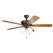 Kichler KK330016SNB Satin Natural Bronze Large Room Fan (52'' to 59'')