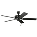 Kichler KK330018SBK Satin Black Large Room Fan (52'' to 59'')