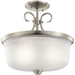 Kichler KK43942NI Brushed Nickel Semi Flush Mount Ceiling Light