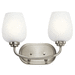 Kichler KK45128NI Brushed Nickel 2 Bulb Bathroom Light