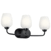 Kichler KK45129BK Black 3 Bulb Bathroom Light