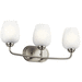 Kichler KK45129NI Brushed Nickel 3 Bulb Bathroom Light