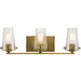 Kichler KK45297NBR Natural Brass 3 Bulb Bathroom Light