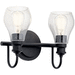 Kichler KK45391BK Black 2 Bulb Bathroom Light