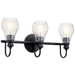 Kichler KK45392BK Black 3 Bulb Bathroom Light