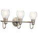 Kichler KK45392NI Brushed Nickel 3 Bulb Bathroom Light