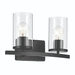 Kichler KK45496BKCLR Black 2 Bulb Bathroom Light