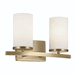 Kichler KK45496NBR Natural Brass 2 Bulb Bathroom Light