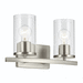 Kichler KK45496NICLR Brushed Nickel 2 Bulb Bathroom Light