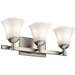 Kichler KK45733NI Brushed Nickel 3 Bulb Bathroom Light