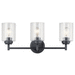 Kichler KK45886BK Black 3 Bulb Bathroom Light