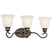 Kichler KK45903OZL18 Olde Bronze 3 Bulb Bathroom Light