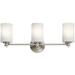 Kichler KK45923NI Brushed Nickel 3 Bulb Bathroom Light