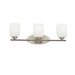 Kichler KK5098NIL18 Brushed Nickel 3 Bulb Bathroom Light