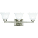 Kichler KK5390NI Brushed Nickel 3 Bulb Bathroom Light