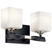 Kichler KK55001BK Black 2 Bulb Bathroom Light